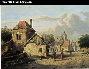 unknow artist European city landscape, street landsacpe, construction, frontstore, building and architecture. 122